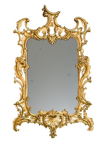 Lot 36 - A carved rococo style giltwood mirror, 19th century