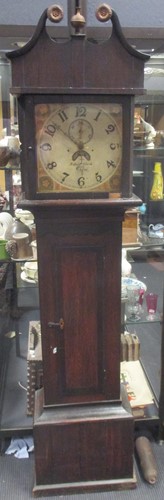 Lot 400 - A 19th century oak 30 hour longcase clock,...