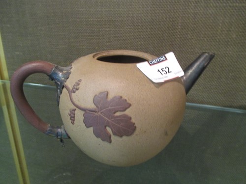 Lot 152 - Three Chinese yixing type teapots, another of...
