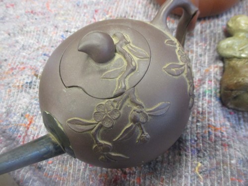 Lot 152 - Three Chinese yixing type teapots, another of...