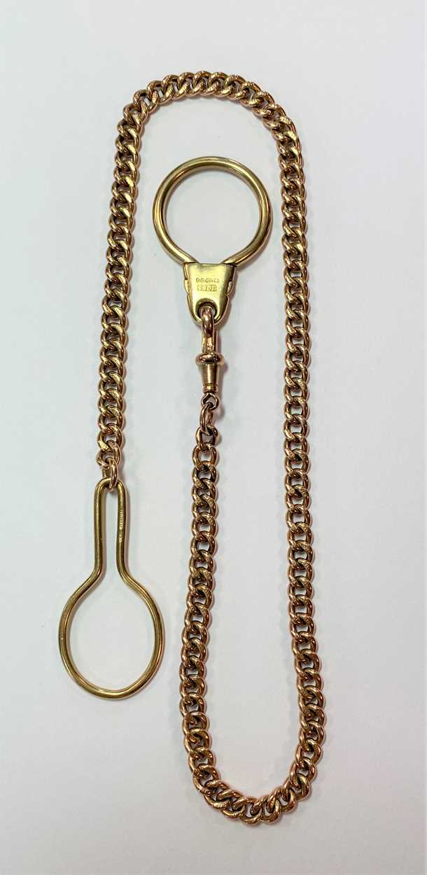 Lot 288 - A 9ct rose gold watch chain
