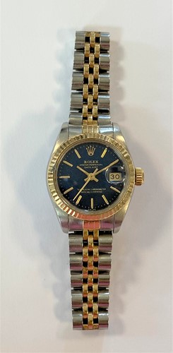 Lot 342 - Rolex - A lady's two-tone 'Oyster perpetual datejust' wristwatch