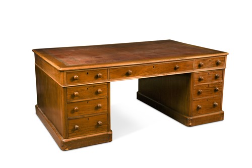 Lot 133 - A Victorian mahogany partner's desk
