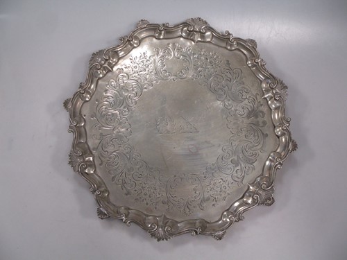 Lot 300 - A Victorian silver 'Chippendale' style salver,...