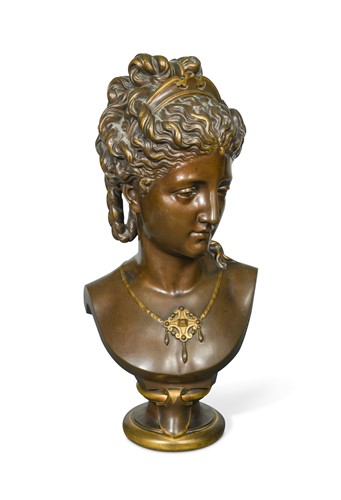 Lot 811 - Eugene Antoine Aizelin (1821-1902), a late 19th century bronze portrait bust