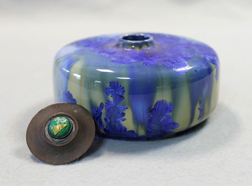 Lot 26 - A Royal Doulton crystalline glaze scent bottle and stopper
