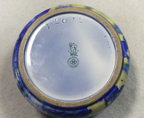 Lot 26 - A Royal Doulton crystalline glaze scent bottle and stopper