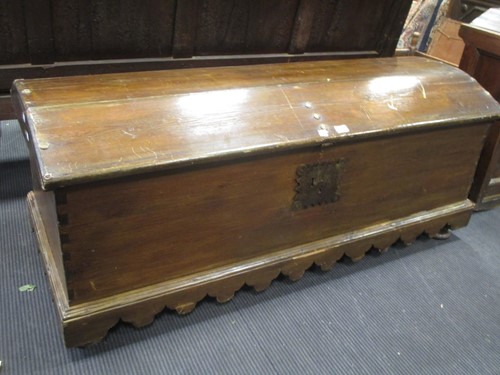 Lot 605 - A 19th century Spanish dome topped chest 142cm...