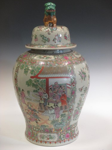Lot 80 - Large Canton style urn and cover