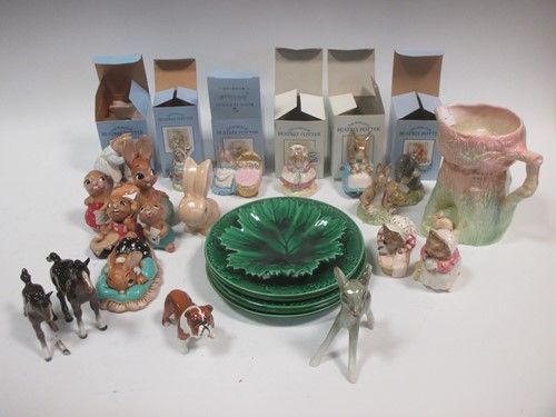 Lot 115 - Collectables including 5 Pendelfin rabbits, a...
