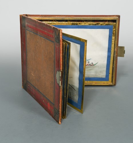 Lot 435 - An album of Chinese rice paper boat studies, 19th century