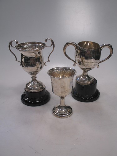 Lot 292 - Three silver trophy cups 11.1ozt gross (3)