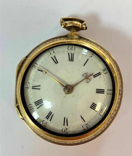 Lot 242 - Ard. Buchanan, London - A George III silver gilt pair cased pocket watch