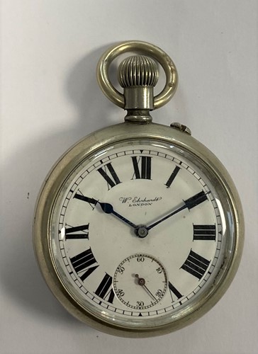 Lot 256 - W. Ehrhardt – A base metal military issue open faced-pocket watch