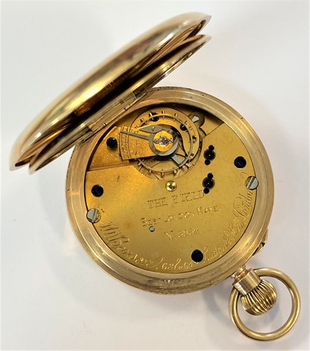 Lot 286 - JW Benson - A George V 9ct full hunter pocket watch and 'double Albert' chain