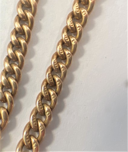 Lot 286 - JW Benson - A George V 9ct full hunter pocket watch and 'double Albert' chain