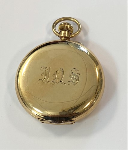 Lot 286 - JW Benson - A George V 9ct full hunter pocket watch and 'double Albert' chain