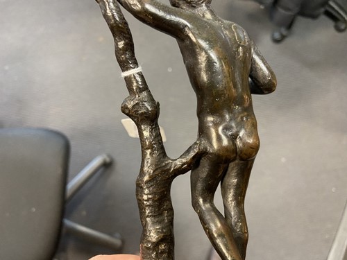 Lot 357 - A Venetian bronze model of the Apollo Sauroctonos, probably late 16th century