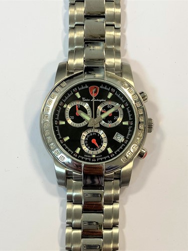 Lot 321 - Tonino Lamborghini - A gentleman's stainless steel chronograph wristwatch with diamond bezel