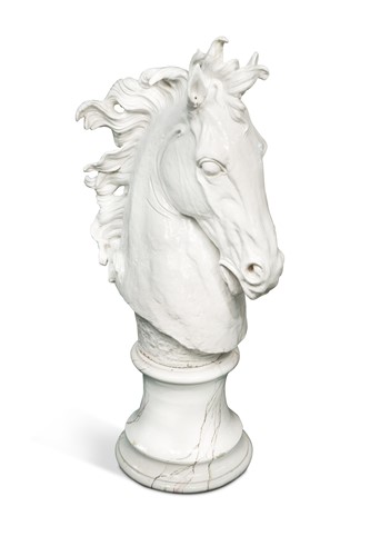 Lot 30 - A large blanc de chine model of a horse's head