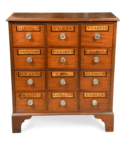 Lot 999 - A mahogany apothecary's cabinet, 20th century