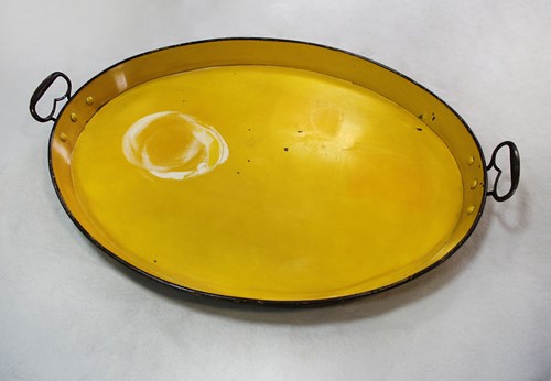 Lot 786 - A large oval toleware twin-handled tray