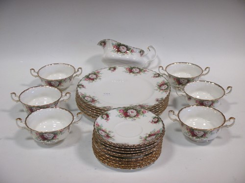 Lot 20 - A Royal Albert dinner service, comprising of...