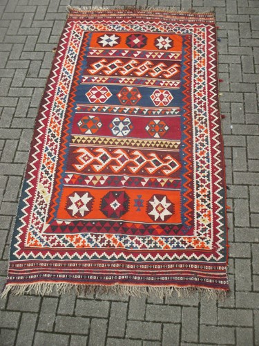 Lot 758 - A caucasian kelim rug
