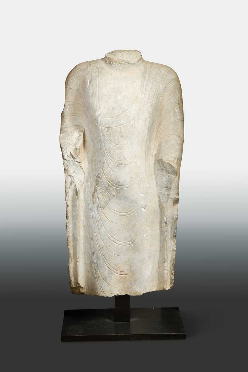 Lot 130 - A Chinese grey limestone torso of the