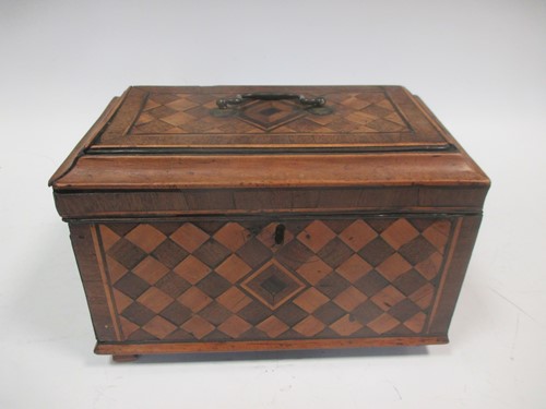Lot 162 - A 19th century parquetry caddy box (some damage)