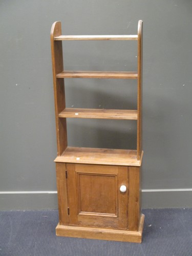 Lot 727 - A miniature oak canted side hanging cabinet...