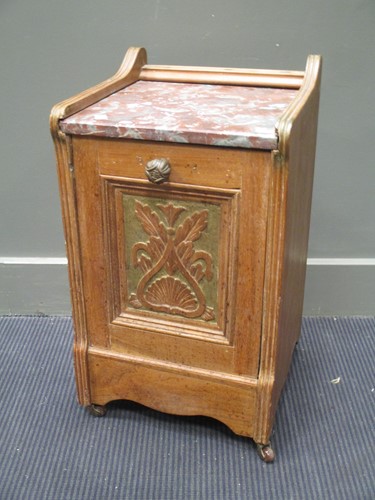 Lot 598 - Two bedside cupboards, one with marble top,...