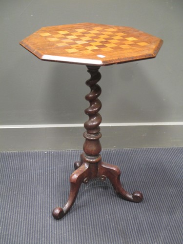 Lot 639 - A Victorian rosewood chess table (70cm high...