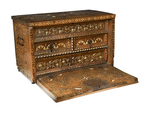Lot 774 - An inlaid Indo-Portuguese box, probably 18th century