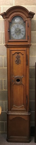 Lot 845 - A Belgian oak longcase clock dated 1804