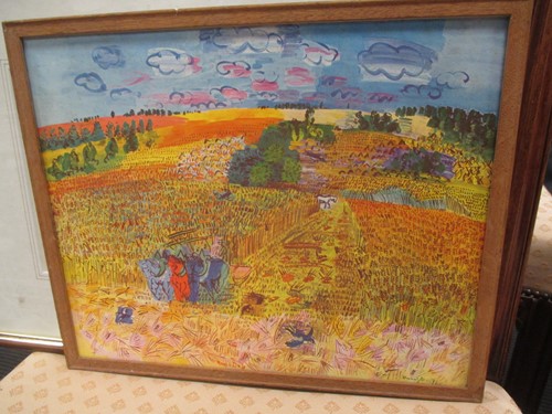 Lot 465A - A floral needlework panel with repeating...
