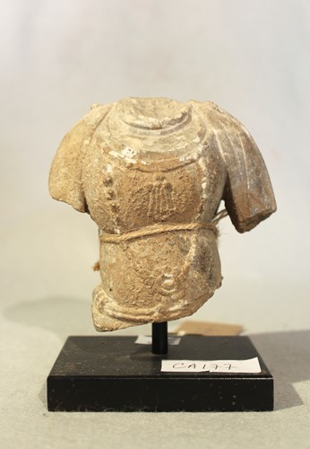 Lot 130 - A Chinese grey stone fragmentary torso of...