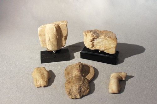 Lot 94 - Five Chinese white marble fragments of...