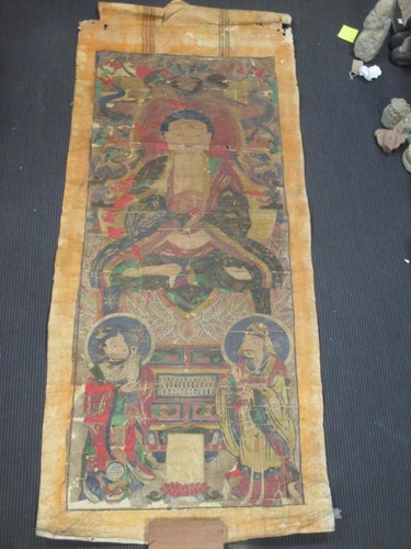 Lot 207 - A Chinese Buddhist hanging scroll, depicting a...