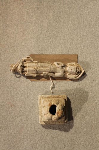 Lot 127 - A Chinese stucco figure of Guanyin standing,...