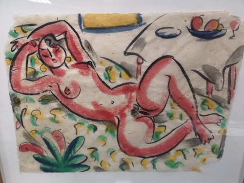 Lot 372 - Manner of Chagall A reclining female nude...
