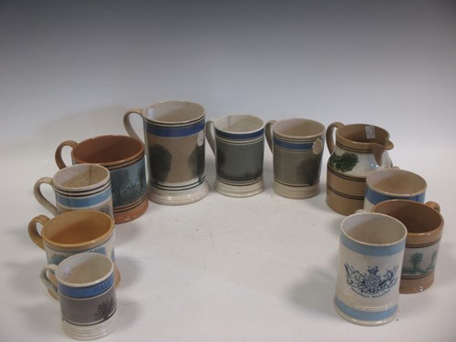 Lot 6 - A collection of 19th century Mocha Ware...