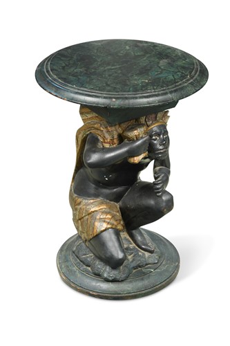 Lot 948 - A small side table modelled as a blackamoor