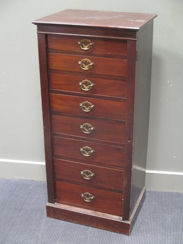Lot 653 - A late 19th century mahogany Wellington chest...