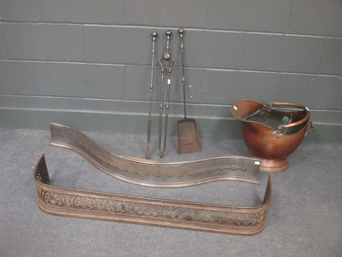 Lot 750 - A George III polished steel serpentine fender...