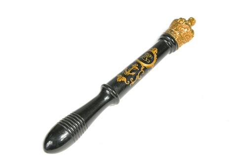 Lot 753 - A Victorian brass capped tipstaff