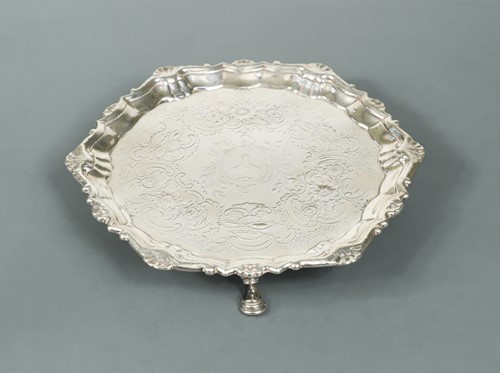 Lot 331 - A George II silver waiter