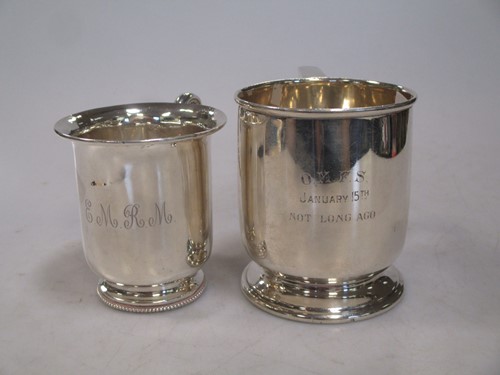 Lot 298 - 2 silver Christening cups 9.3ozt gross (2)