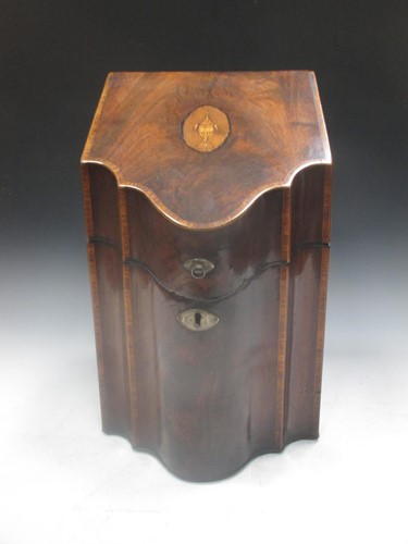 Lot 25 - A Georgian mahogany converted knife box