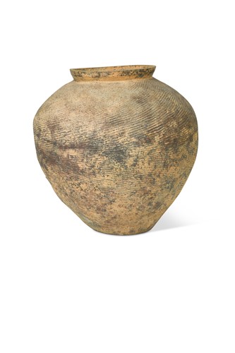 Lot 351 - A Chinese grey-ware jar, perhaps Warring States